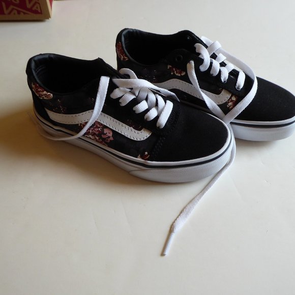 Vans Little Girl USA Size 13 Flowers & Checks Sneakers NIB - Picture 16 of 16